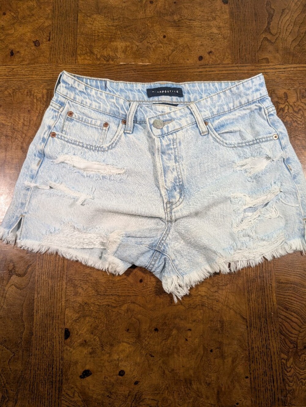 Aeropostale Light Blue Distressed Denim Shorts